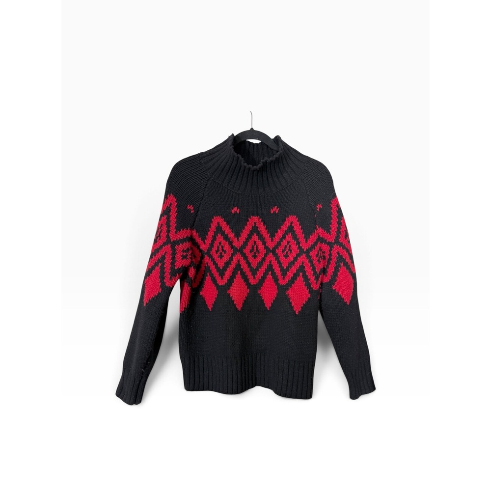 Banana Republic Skye Fair Isle Funnel Neck Merino Wool Yak Blend Cozy Sweater